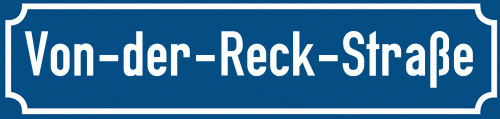 Straßenschild Von-der-Reck-Straße