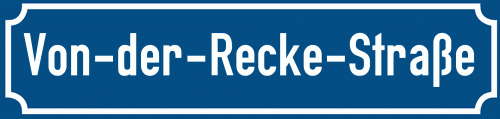 Straßenschild Von-der-Recke-Straße