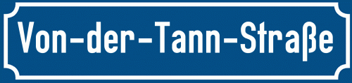 Straßenschild Von-der-Tann-Straße zum kostenlosen Download