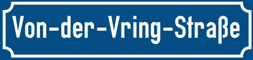 Straßenschild Von-der-Vring-Straße