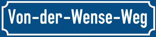 Straßenschild Von-der-Wense-Weg