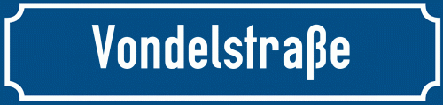 Straßenschild Vondelstraße