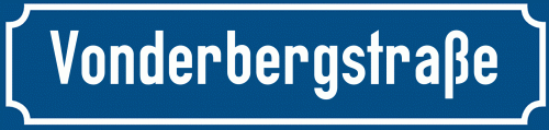 Straßenschild Vonderbergstraße