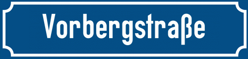 Straßenschild Vorbergstraße zum kostenlosen Download