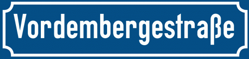 Straßenschild Vordembergestraße