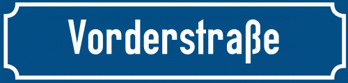 Straßenschild Vorderstraße