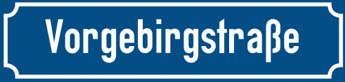 Straßenschild Vorgebirgstraße zum kostenlosen Download