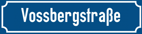 Straßenschild Vossbergstraße zum kostenlosen Download