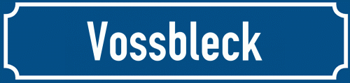 Straßenschild Vossbleck zum kostenlosen Download