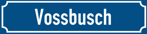 Straßenschild Vossbusch zum kostenlosen Download