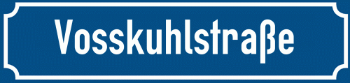 Straßenschild Vosskuhlstraße