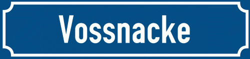 Straßenschild Vossnacke zum kostenlosen Download
