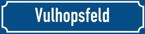 Straßenschild Vulhopsfeld zum kostenlosen Download