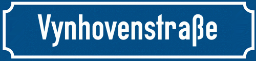 Straßenschild Vynhovenstraße