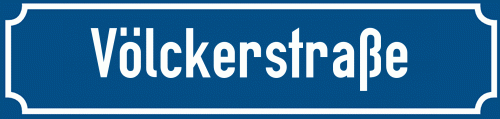 Straßenschild Völckerstraße zum kostenlosen Download