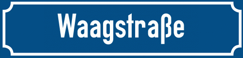 Straßenschild Waagstraße