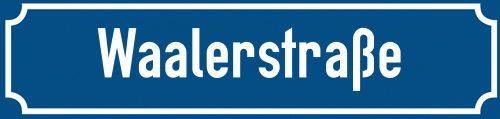 Straßenschild Waalerstraße