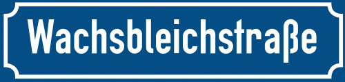 Straßenschild Wachsbleichstraße