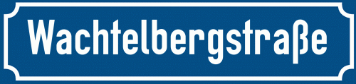Straßenschild Wachtelbergstraße