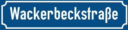Straßenschild Wackerbeckstraße