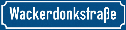 Straßenschild Wackerdonkstraße zum kostenlosen Download
