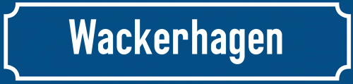 Straßenschild Wackerhagen