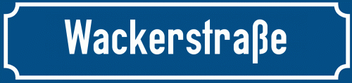 Straßenschild Wackerstraße