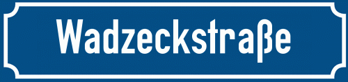 Straßenschild Wadzeckstraße zum kostenlosen Download