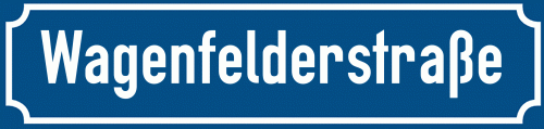 Straßenschild Wagenfelderstraße zum kostenlosen Download