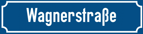 Straßenschild Wagnerstraße zum kostenlosen Download