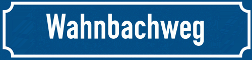 Straßenschild Wahnbachweg