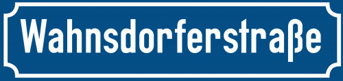 Straßenschild Wahnsdorferstraße