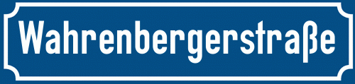Straßenschild Wahrenbergerstraße zum kostenlosen Download