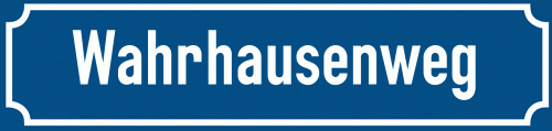 Straßenschild Wahrhausenweg