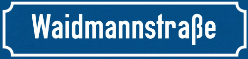Straßenschild Waidmannstraße zum kostenlosen Download