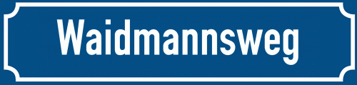 Straßenschild Waidmannsweg