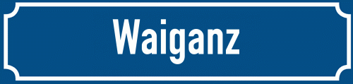 Straßenschild Waiganz zum kostenlosen Download