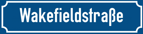 Straßenschild Wakefieldstraße zum kostenlosen Download