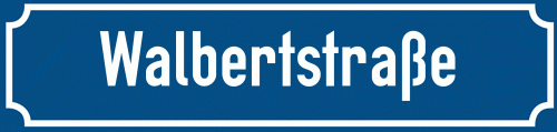 Straßenschild Walbertstraße