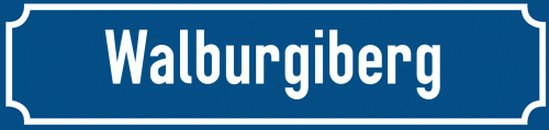 Straßenschild Walburgiberg zum kostenlosen Download