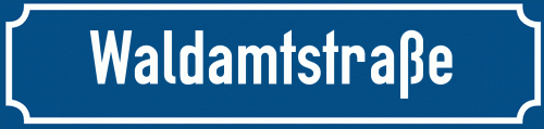 Straßenschild Waldamtstraße zum kostenlosen Download
