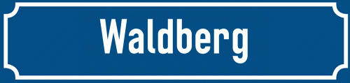 Straßenschild Waldberg zum kostenlosen Download