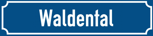 Straßenschild Waldental