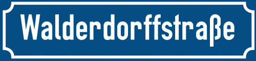 Straßenschild Walderdorffstraße zum kostenlosen Download