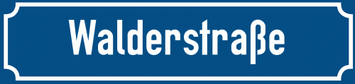Straßenschild Walderstraße zum kostenlosen Download