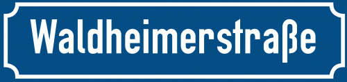 Straßenschild Waldheimerstraße zum kostenlosen Download