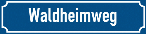 Straßenschild Waldheimweg