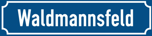 Straßenschild Waldmannsfeld