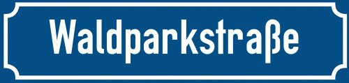 Straßenschild Waldparkstraße zum kostenlosen Download
