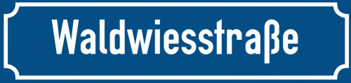 Straßenschild Waldwiesstraße